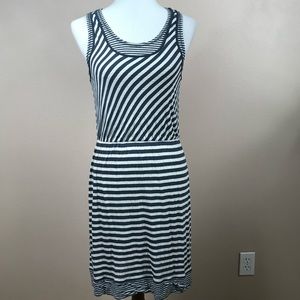 LOFT Sleeveless Striped Blue Dress Size XS